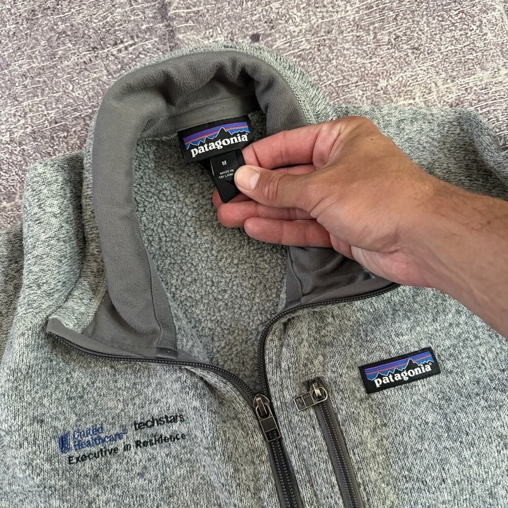 Men's Patagonia Heather Gray Stonewash Better Sweater Fleece Zip Up Jacket Sz M - Picture 2 of 3